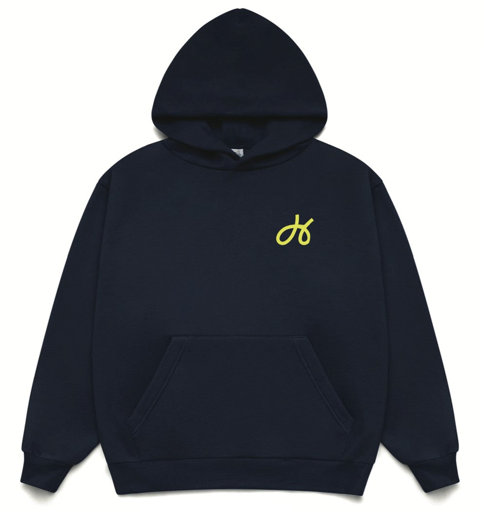 Hoola Unisex Graphic Box Hoodie - Navy