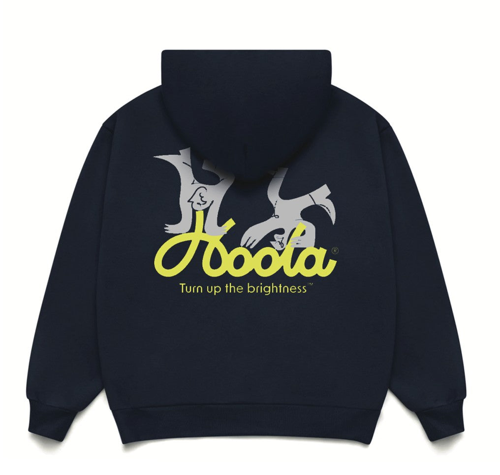 Hoola Unisex Graphic Box Hoodie - Navy